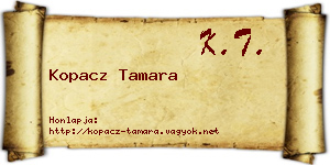 Kopacz Tamara névjegykártya